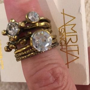 Amrita Singh Stack Rings-Antique Gold sz 7